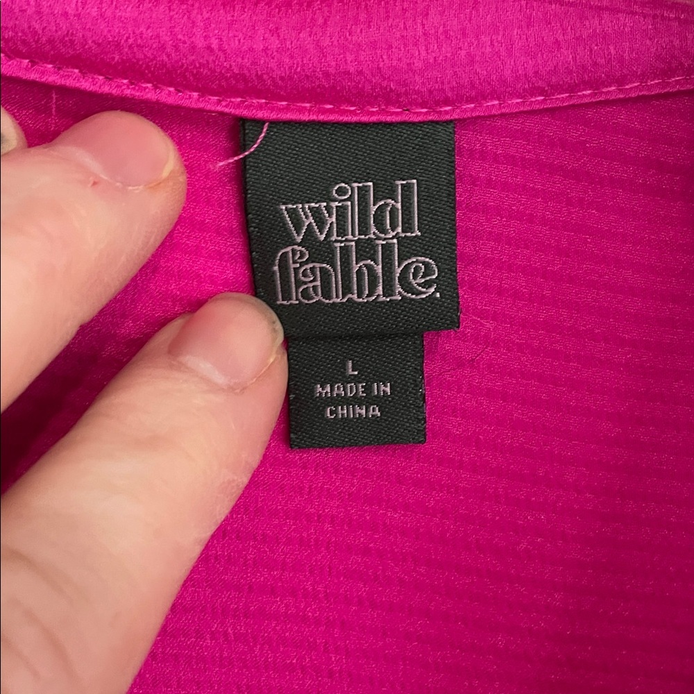 Wild Fable large Fuchsia Tie-Front Blouse EUC - Picture 3 of 5